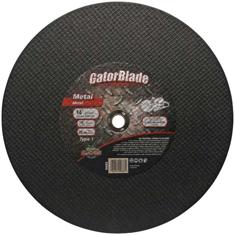 Gator Blade Type 1 Metal Cut-Off Wheel – 14" × 1/8" × 20 Mm 1