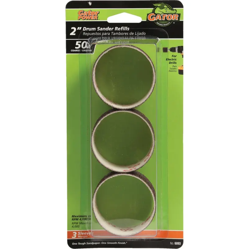 Gator Drum Sander Refills – 1-1/2-Inch By 2-Inch, 50-Grit, 3-Pack 1