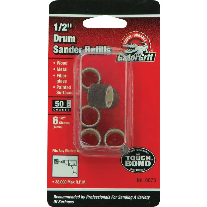 Gator Drum Sander Refills – 1/2" X 1/2", 50-Grit (6-Pack) 1