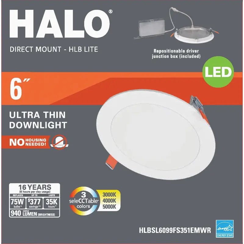 Halo 6-Inch Adjustable Color-Temperature Led Recessed Lighting Kit – New Construction & Remodel Ready 1