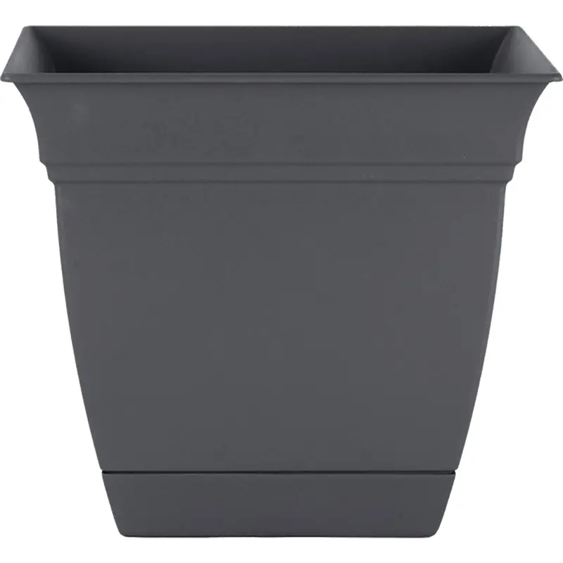 Hc Companies Eclipse Resin Planter – Warm Gray, 8-Inch × 8-Inch × 7-Inch 1