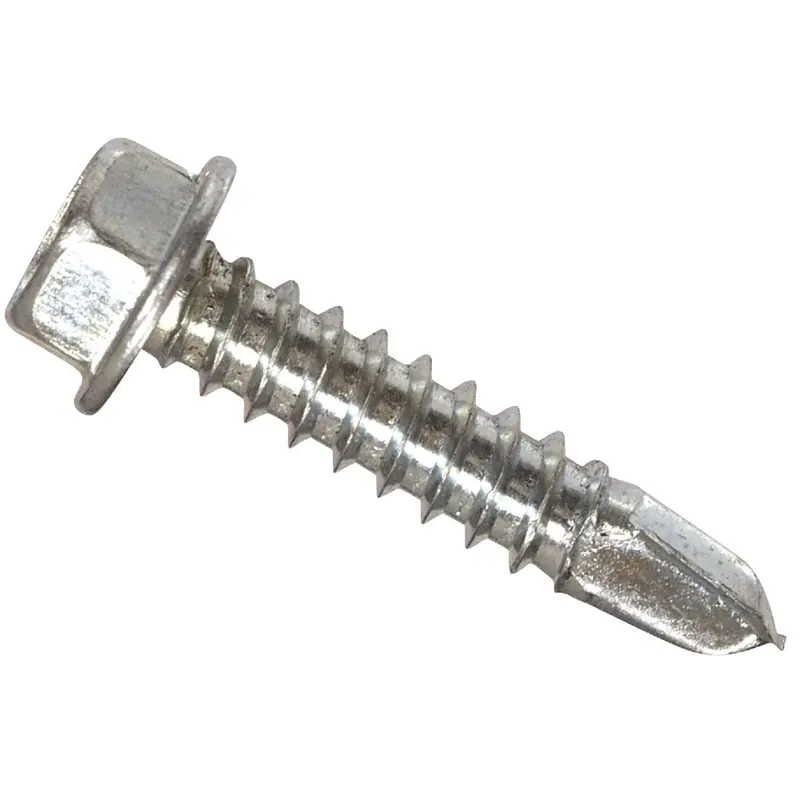 Hillman #14 X 3/4" Hex Washer Head Self-Drilling Screws – 1/4" Thread, 100-Pack 1