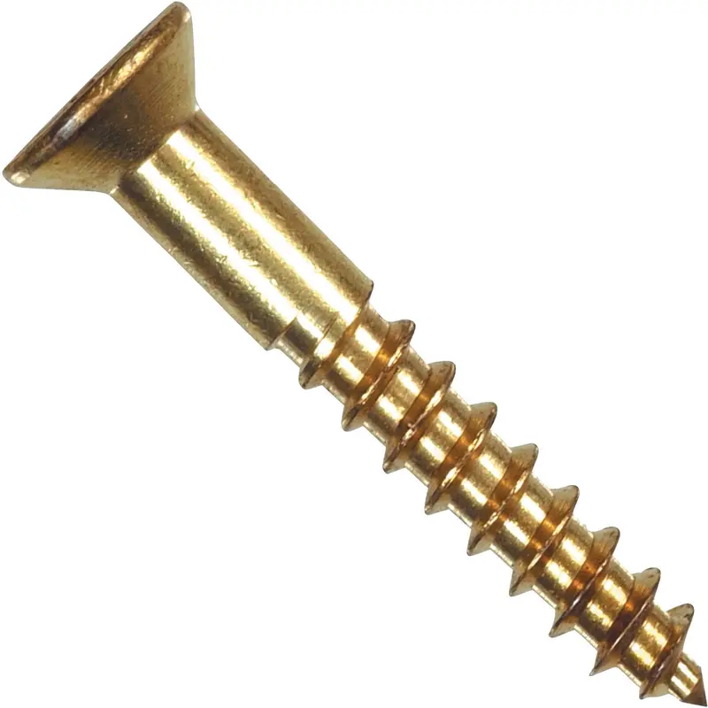 Hillman #6 X 1.5-Inch Phillips Flat-Head Brass Wood Screws (100-Pack) 1