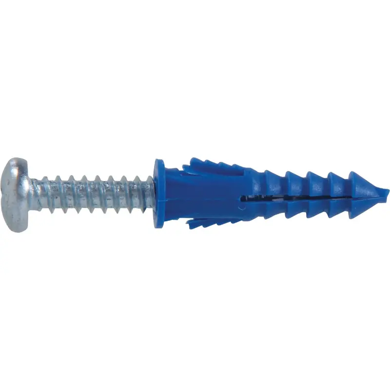 Hillman Blue Ribbed Plastic Anchors – #8, #10, #12, 1-1/4" Length (6-Pack) 1
