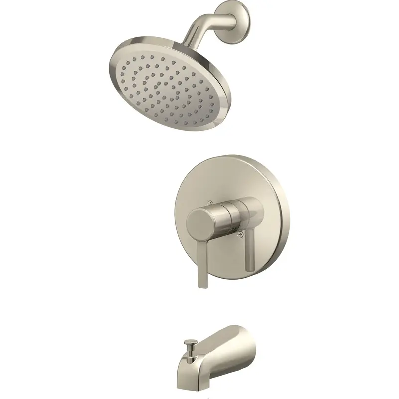 Home Impressions Brushed Nickel Tub & Shower Faucet – Single-Handle Lever Style 1
