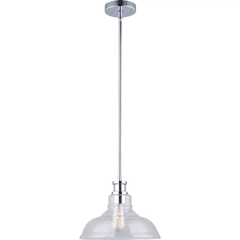 Home Impressions Chrome Pendant Light Fixture – 1-Bulb, 11" Hanging Design With Incandescent Compatibility 1