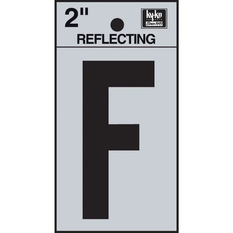 Hy-Ko 2-Inch Reflective Vinyl Adhesive Letter – Capital 'F' For Signage 1