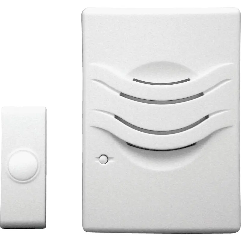 Iq America Wireless Door Chime – Battery-Powered, Two-Tone Alert, White Housing 1