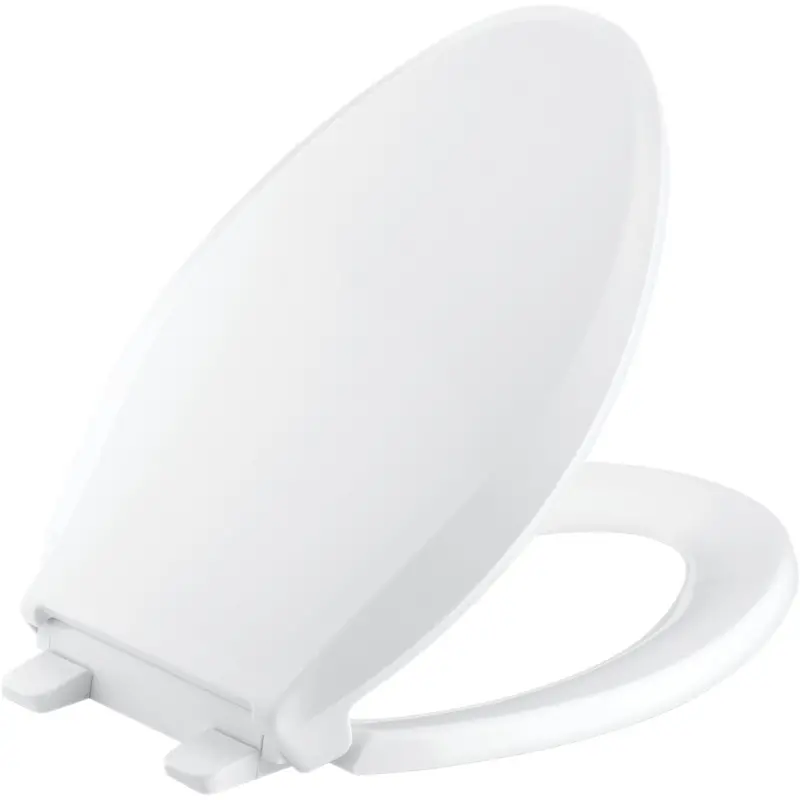 Kohler Cachet Quiet-Close Elongated Toilet Seat – White Plastic With Grip-Tight Bumpers 1