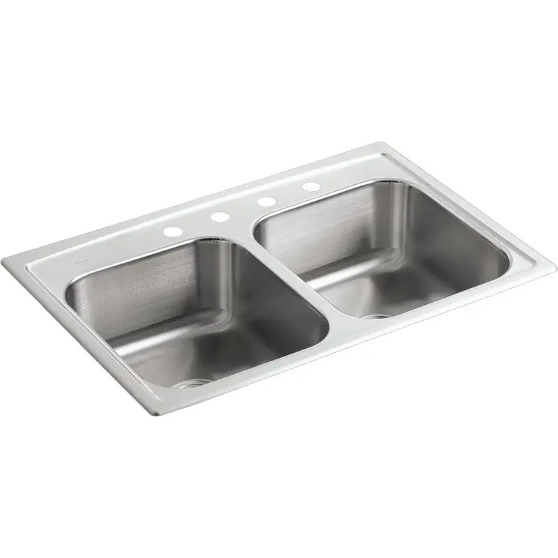 Kohler Toccata Kitchen Sink – 33-Inch × 22-Inch Double Bowl Stainless Steel With 8-Inch Depth 1