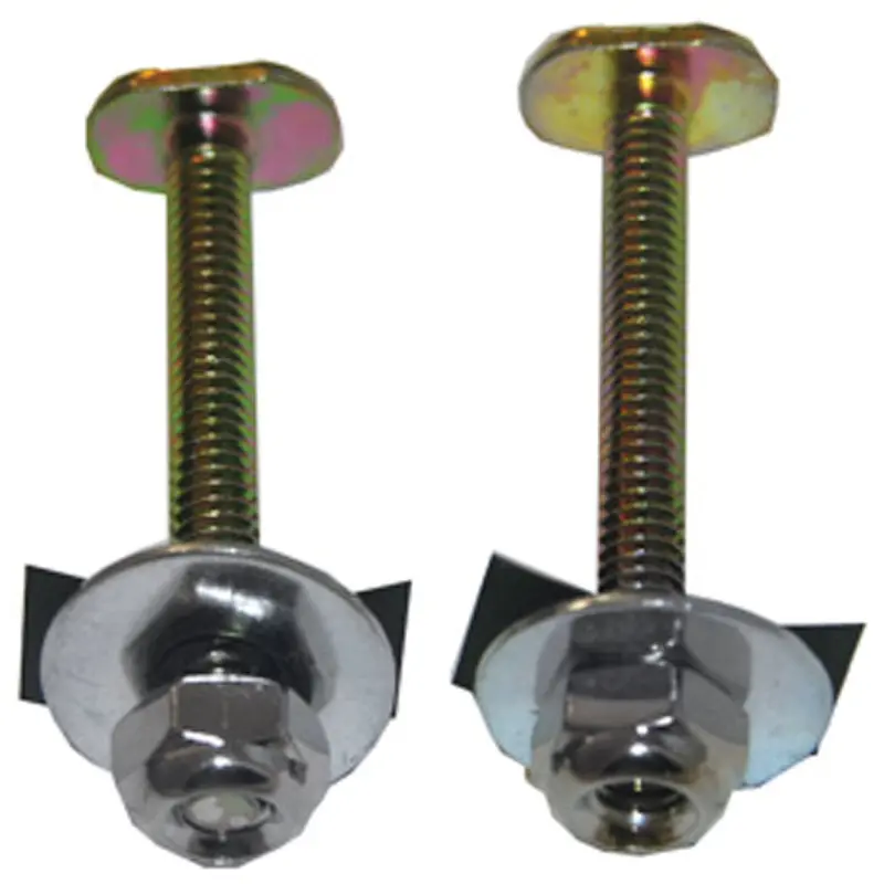 Lasco Toilet Bolt Set – 1/4" × 2-1/4", Brass-Plated Steel, 2-Piece Kit 1