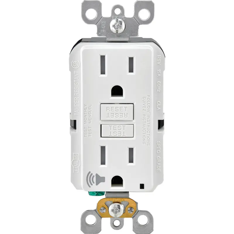 Leviton Smartlockpro Gfci Outlet – 15A, White, Audible Trip Alert & Self-Test Feature 1