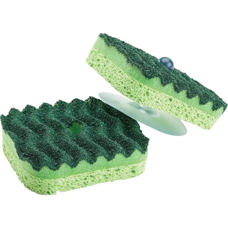 Libman Dual-Sided Green Scrub Sponge – 3.5" × 3.5", 2-Count Value Pack 1