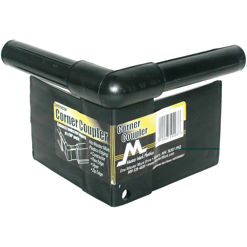 Master Mark 90° Black Plastic Lawn Edging Coupler – Contractor-Grade Landscape Connector 1