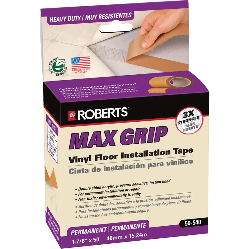 Max Grip Vinyl Floor Installation Tape – 1-7/8" Wide × 50 Feet Long 1