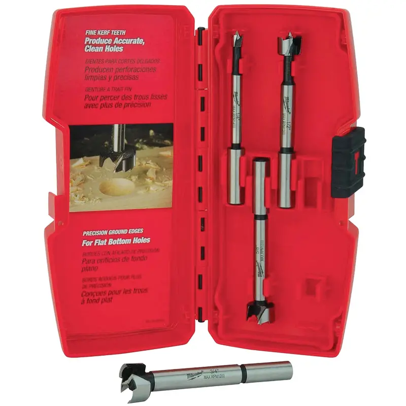 Milwaukee Forstner Bit Set – 4-Piece Precision Boring Kit 1