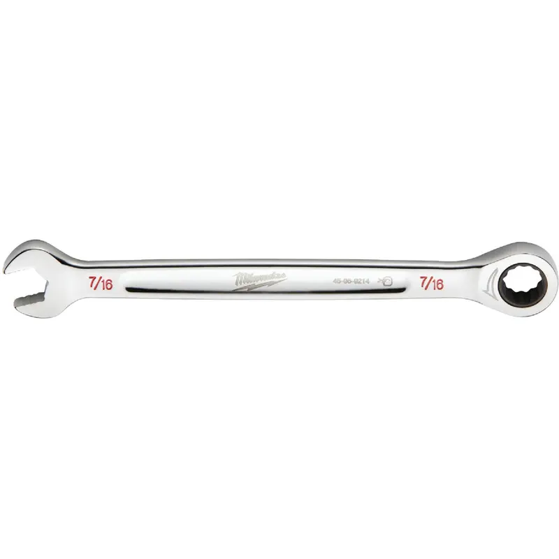 Milwaukee Ratcheting Combination Wrench – 7/16-Inch 12-Point Standard-Head Tool 1