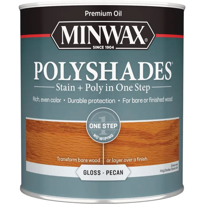 Minwax Polyshades Gloss Finish – Pecan Stain & Polyurethane In One, 1-Quart 1