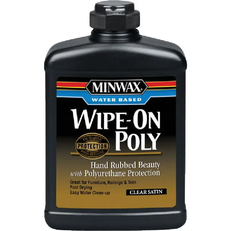 Minwax Water-Based Satin Wipe-On Polyurethane For Interior Surfaces – 1 Pint 1