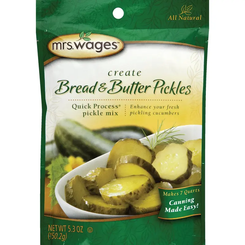 Mrs. Wages Bread & Butter Pickling Mix – 5.3-Ounce Quick-Process Canning Kit 1
