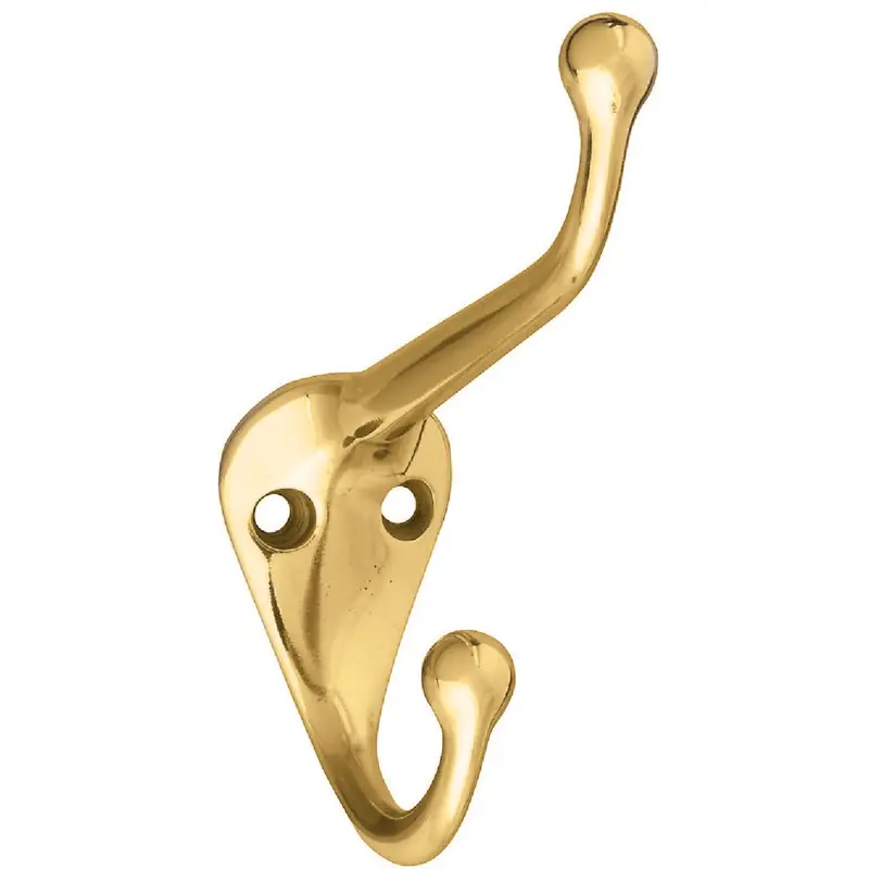 National Polished Brass Wardrobe Hook For Coats And Hats 1