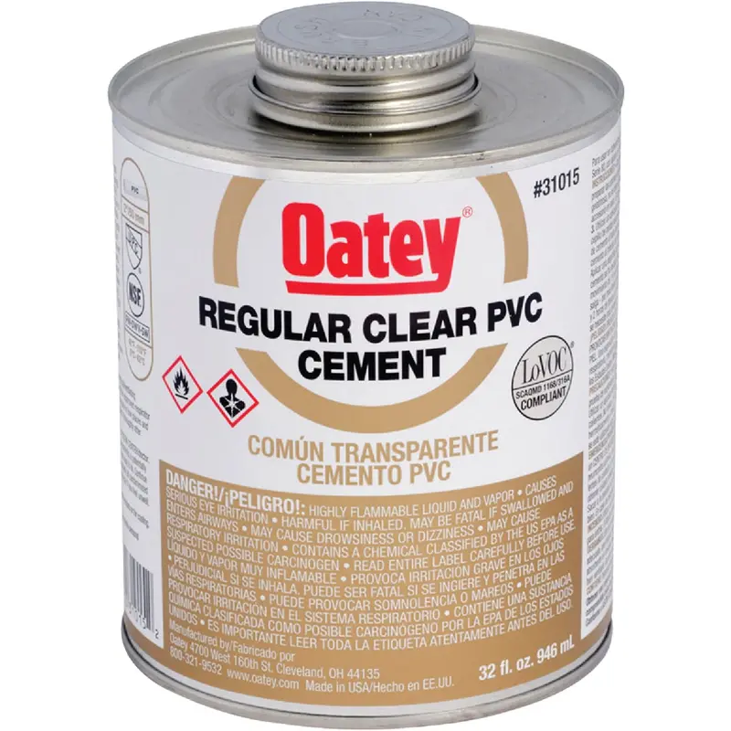 Oatey 32-Ounce Regular-Body Clear Pvc Solvent Cement For Plumbing 1