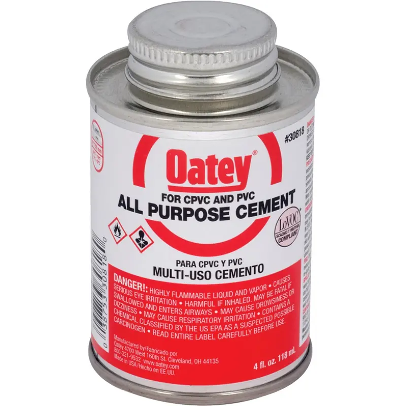 Oatey Heavy-Duty Clear Cement – 4 Oz Pvc & Cpvc Solvent Weld Adhesive 1