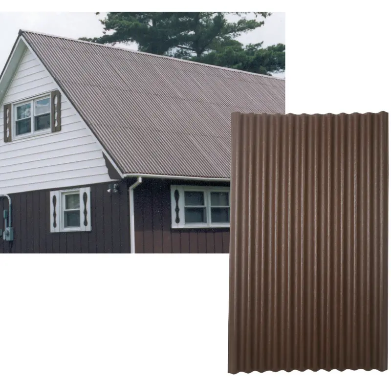 Ondura Brown Corrugated Roofing Panel – 48" X 79", Organic Fiber Core & Asphalt Coating 1