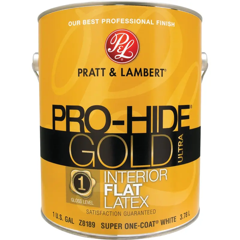 Pratt & Lambert Pro-Hide Gold Ultra Latex Interior Paint – Super-One Coat White, Flat Finish, 1 Gallon 1