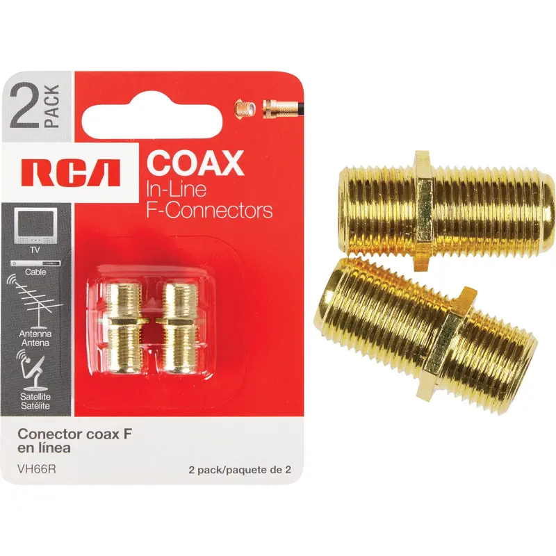 Rca In-Line Coaxial Feed-Through Connector – 2-Pack For Cable Tv And Antenna Systems 1