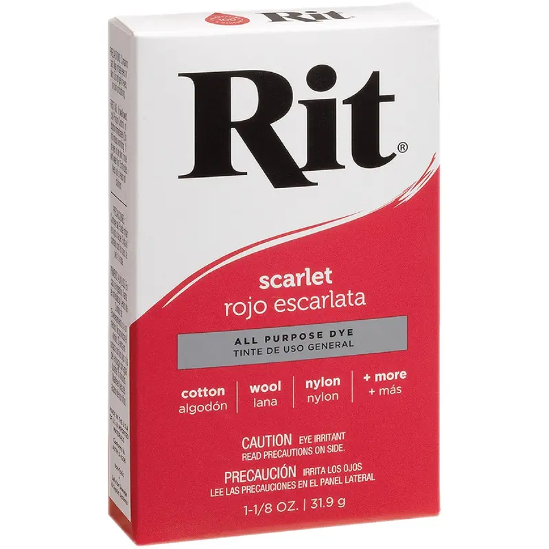 Rit Dye Powder – Scarlet Shade, 1-1/8 Oz Bottle For Fabric & Home Use 1