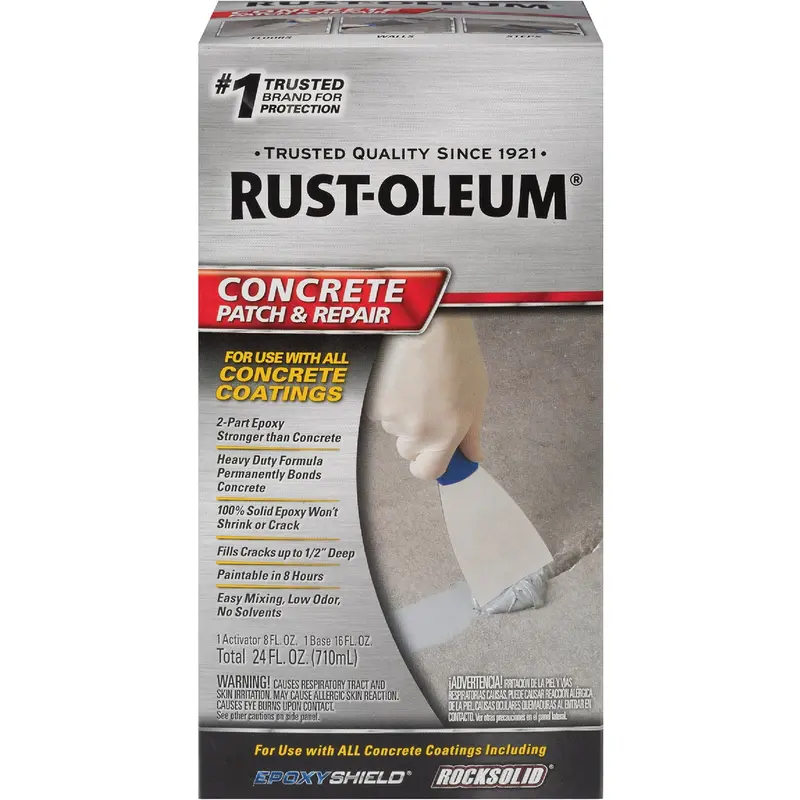 Rust-Oleum Concrete Patch & Repair Compound – Gray, 24-Ounce Tub For Driveways And Floors 1