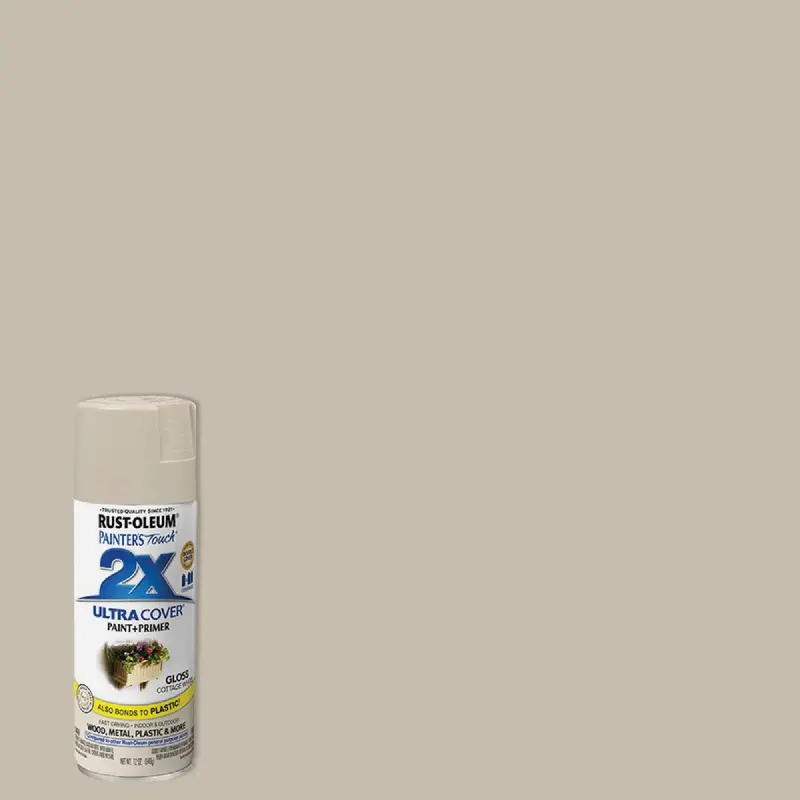 Rust-Oleum Painter’S Touch 2X Spray Paint – 12-Ounce Gloss Cottage White With Built-In Primer 1