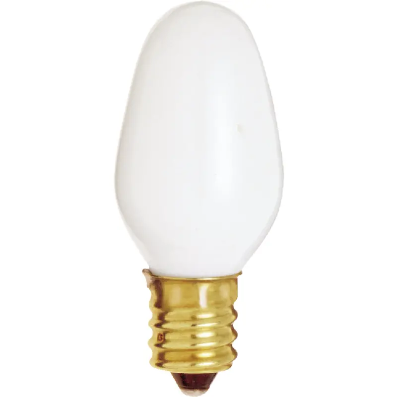 Satco C7 Night Light Bulb – 7W Soft White, Candelabra Base, 4-Pack Incandescent 1