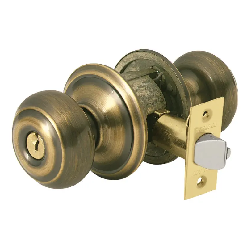 Schlage Georgian Entry Door Knob – Antique Brass Finish 1