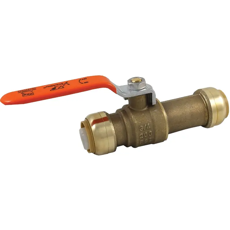 Sharkbite 3/4-Inch Brass Push-To-Connect Ball Valve With Slip Fit Design 1
