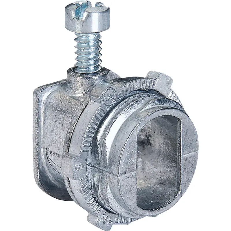 Sigma Electric Proconnex Conduit Connector – 3/8 In. Set Screw, Die-Cast Zinc For Ac/Mc Cable 1