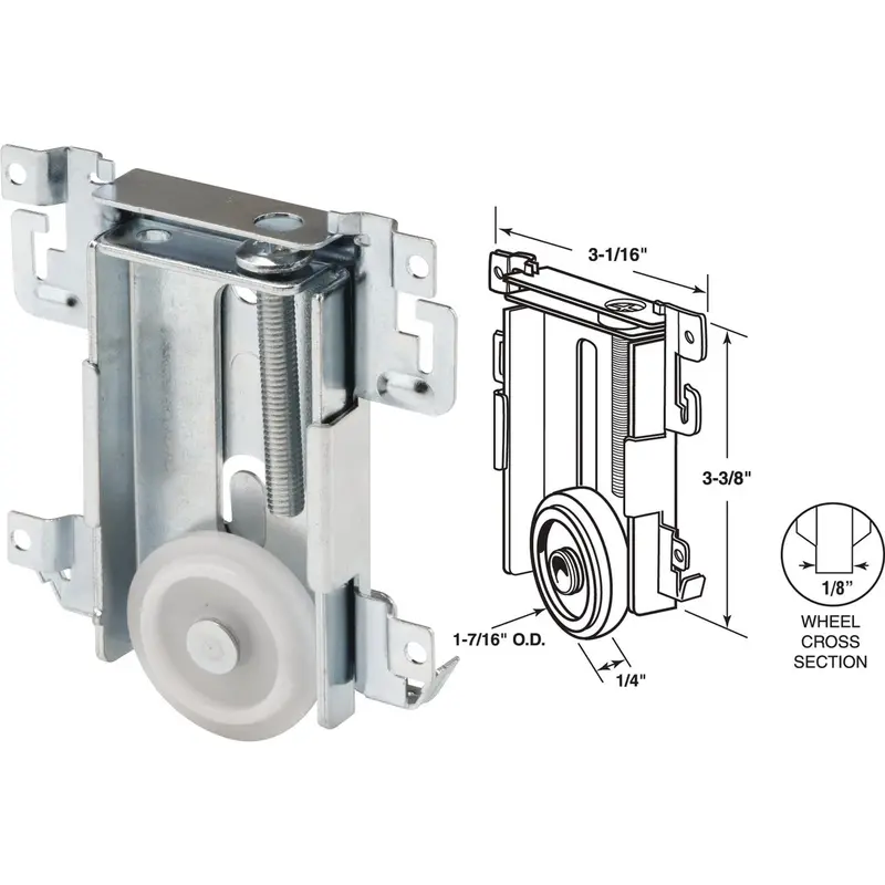Slide-Co Mirror Door Bottom Roller Assembly – 1-7/16-Inch Diameter 1