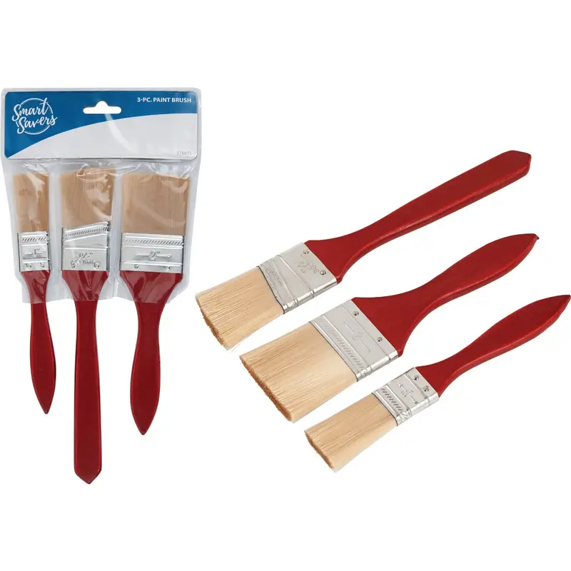 Smart Savers Polyester Paint Brush Set – 1-Inch, 1.5-Inch, And 2-Inch Flat Brushes (3-Piece) 1