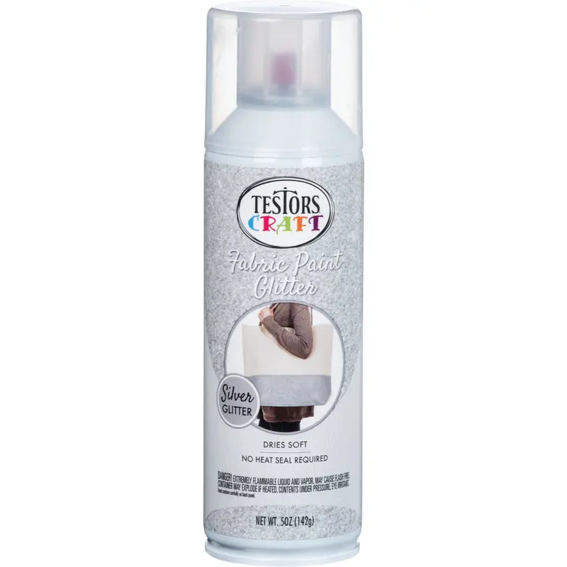 Testors Silver Shimmer Fabric Spray Paint – 5 Oz. Craft-Safe Formula 1