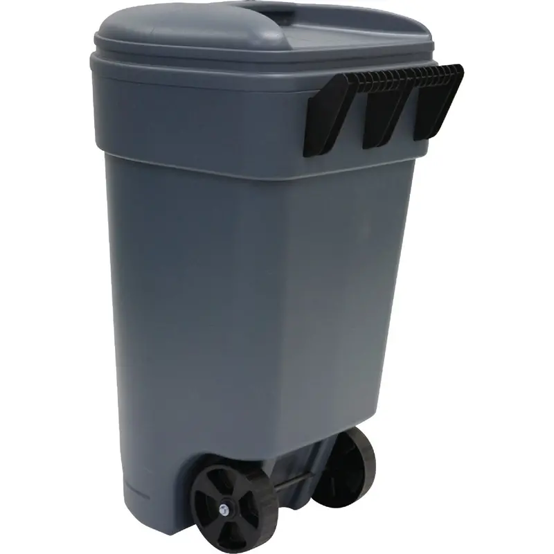 United Solutions 50-Gallon Wheeled Commercial Trash Can – Heavy-Duty Rough & Rugged Design 1